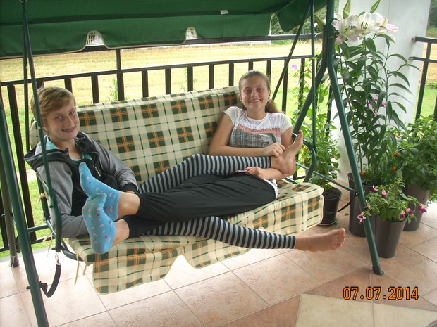 Córki też lubią zieleń.