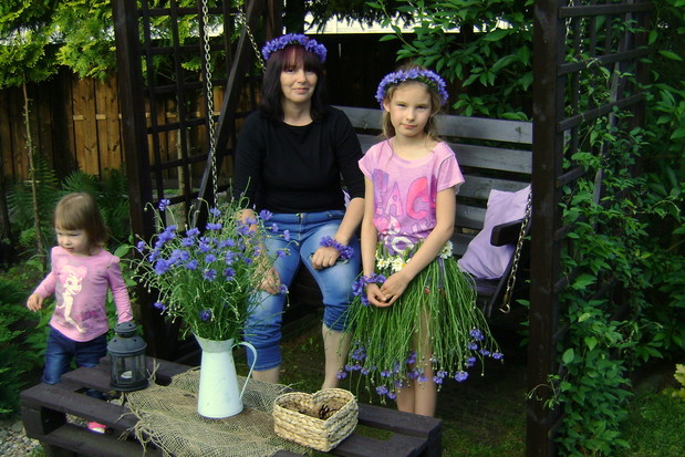 Ja z wnuczkami, Madzią Nadią :)