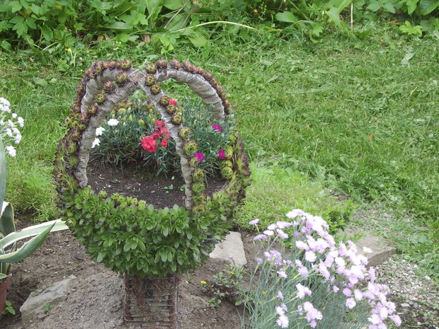 Koszyk jest zrobiony z rojników.