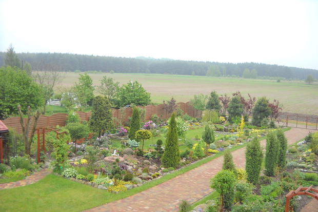 Ogólny widok lewej strony ogrodu.