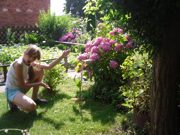 Podziw dla kwiatkow -  moja wnusia