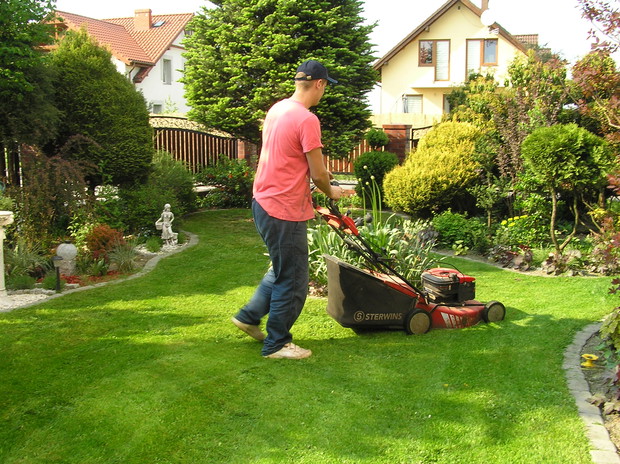 mogę liczyc na pomoc syna, choć ja sama lubię koszenie...:)
