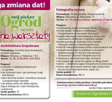 Informacje o warsztatach Mojego Pięknego Ogrodu