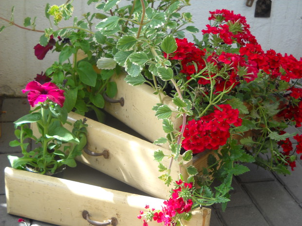 Szufladki ze starej kuchennej szafy.