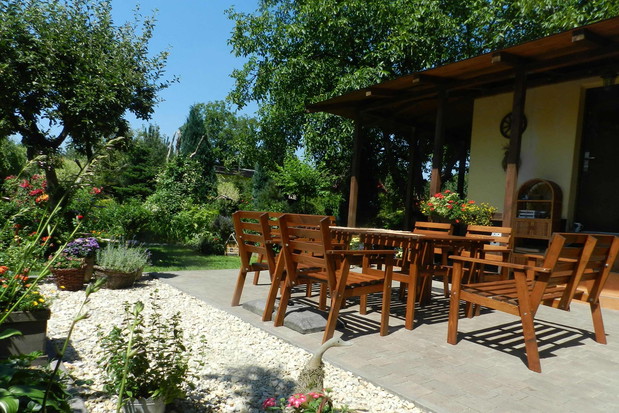 Mała architektura jest dziełem mojego męża,ten taras powstał w tym roku