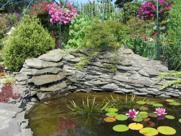 oczko wodne z kaskadą