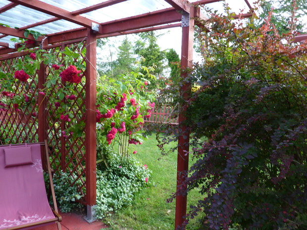 Tu na werandzie się wypoczywa, gdy wieją wiatry i gdy pada. Spokój na czytanie książek. Prawdziwy azyl. 