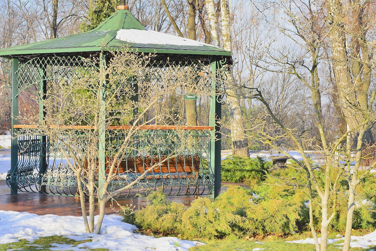 Drzewka i krzewy dodają uroku altanie nawet zimą (zdj.: Fotolia.com)