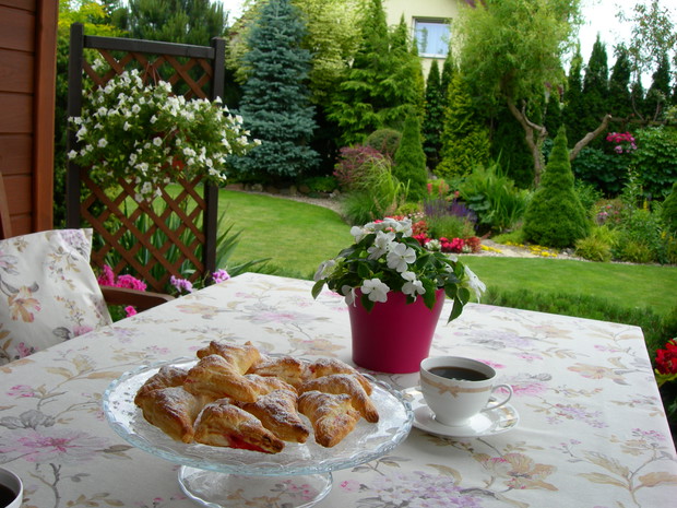poranna kawa na tarasie, spełnione marzenie