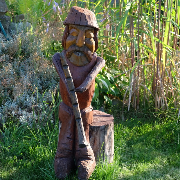 Włóczykij pilnuje ogrodu