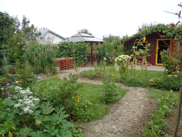 Kwiaty, uprawy i mała architektura działki.