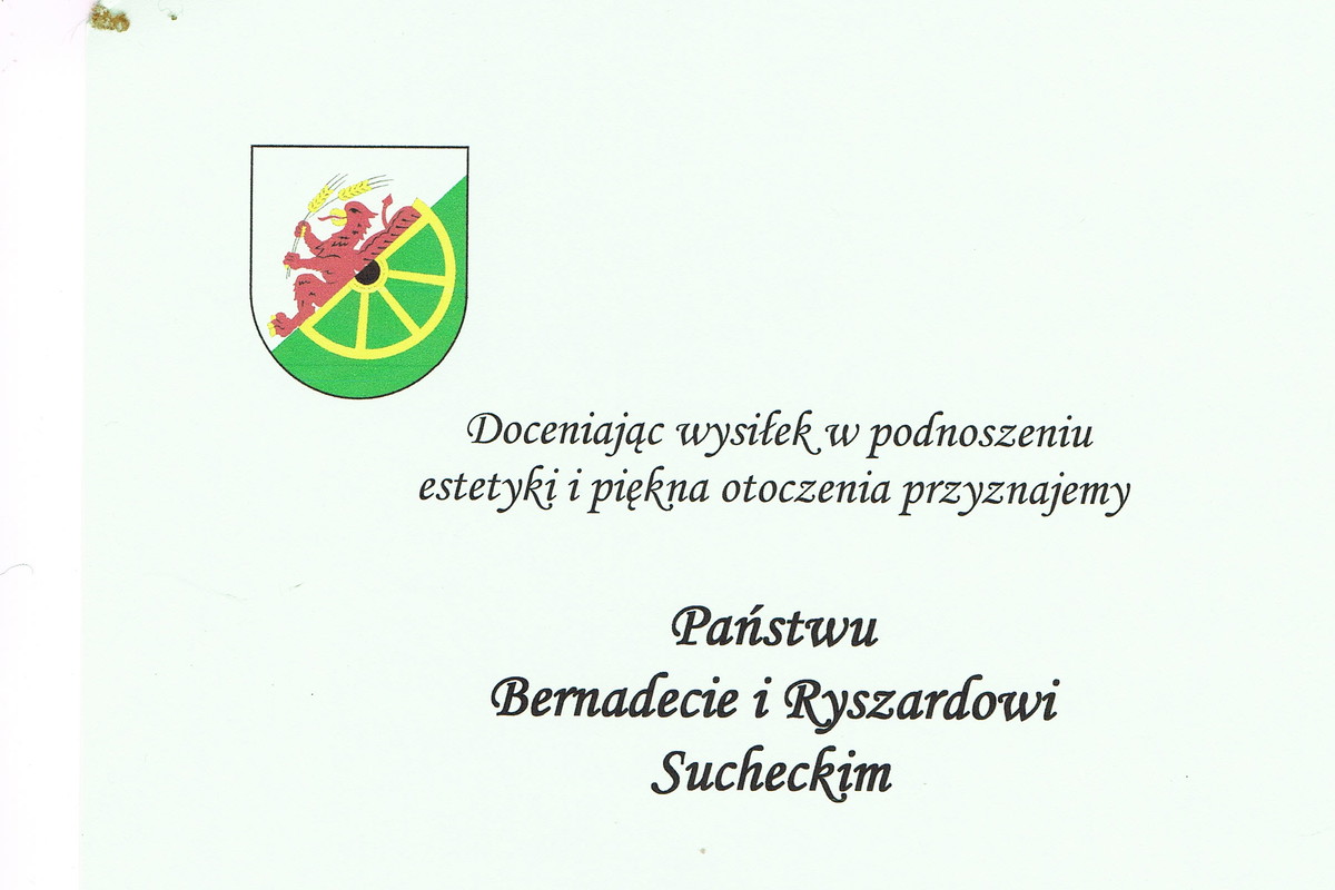 Pierwsze miejsce w Gminnym konkursie " MÓJ PIĘKNY OGRÓD "