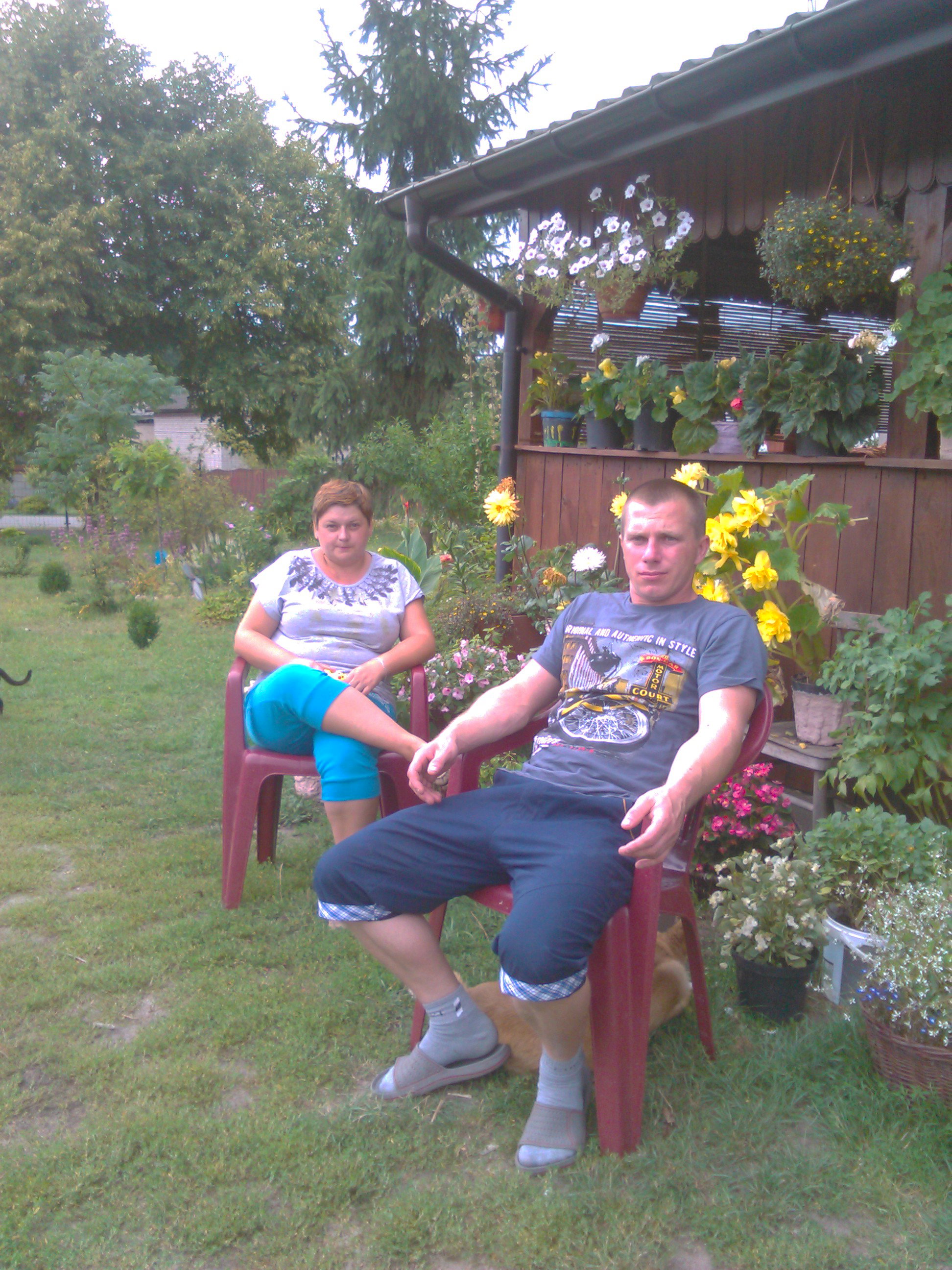 Ja z moi mężem  i kwiaty oczywiście,nie inaczej.