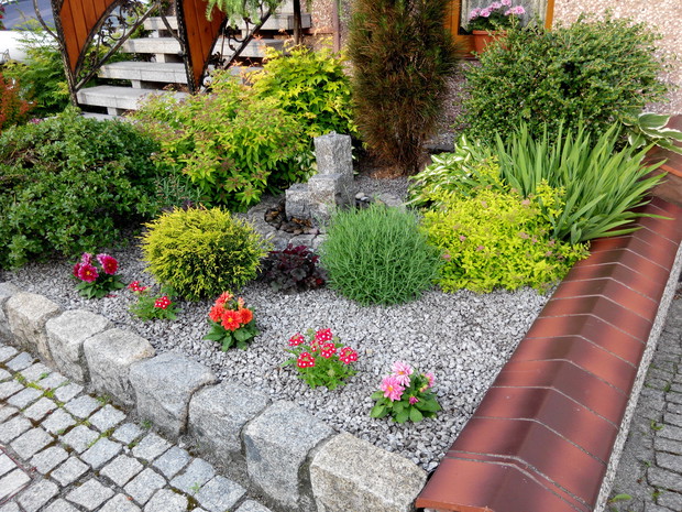 Lato. Bratki zastąpiły begonie i werbeny.