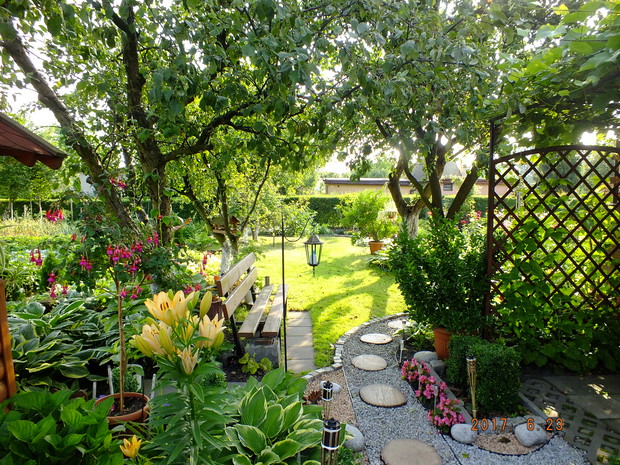 Wypoczynkowa część działki.