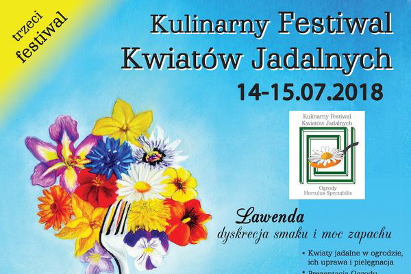 Plakat promujący tegoroczny Festiwal Kwiatów Jadalnych