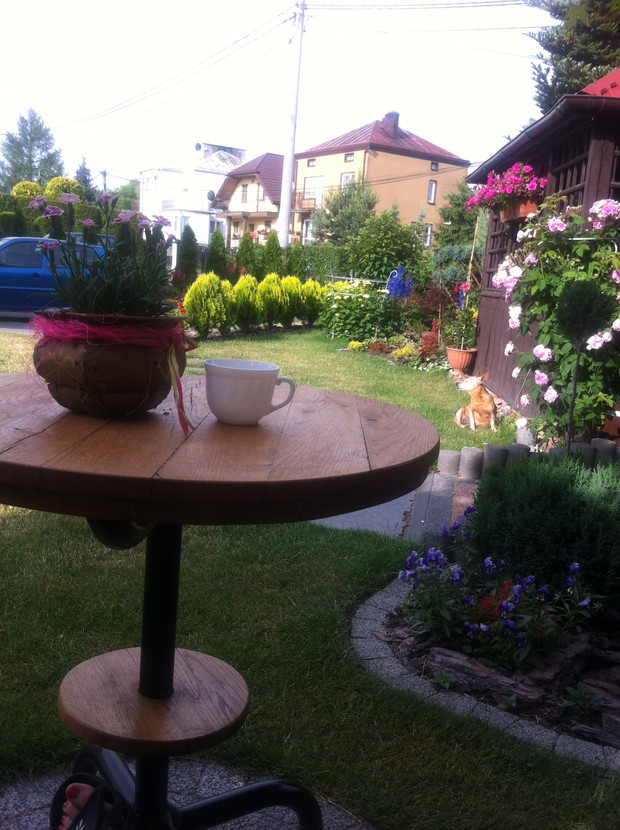 Poranna kawka miłe dla oka otoczenie 