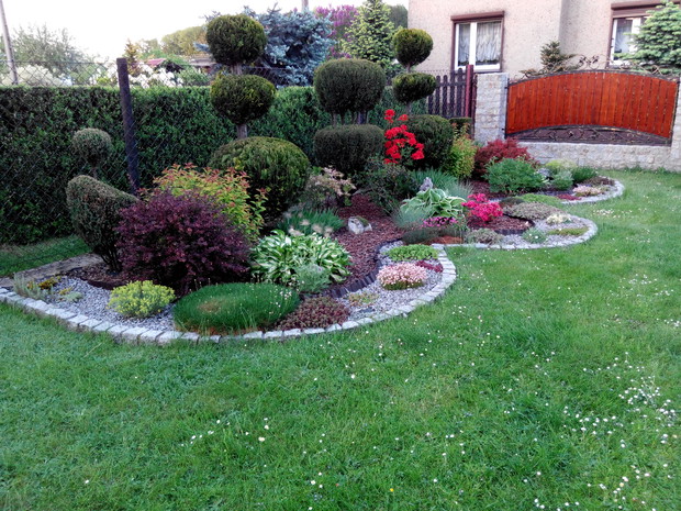 Skalniak z boku domu.