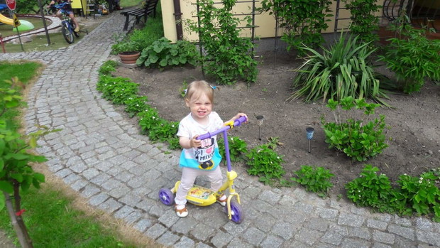 Laura jeździ w poszukiwaniu motylkow