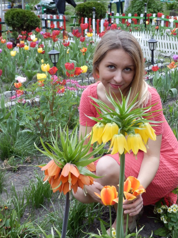 Moja kuzynka Marta - do twarzy jej te kolory kwiatów.