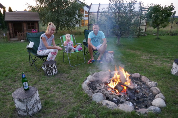 Nasze stałe miejsce na ognisko i nasza trójka w komplecie