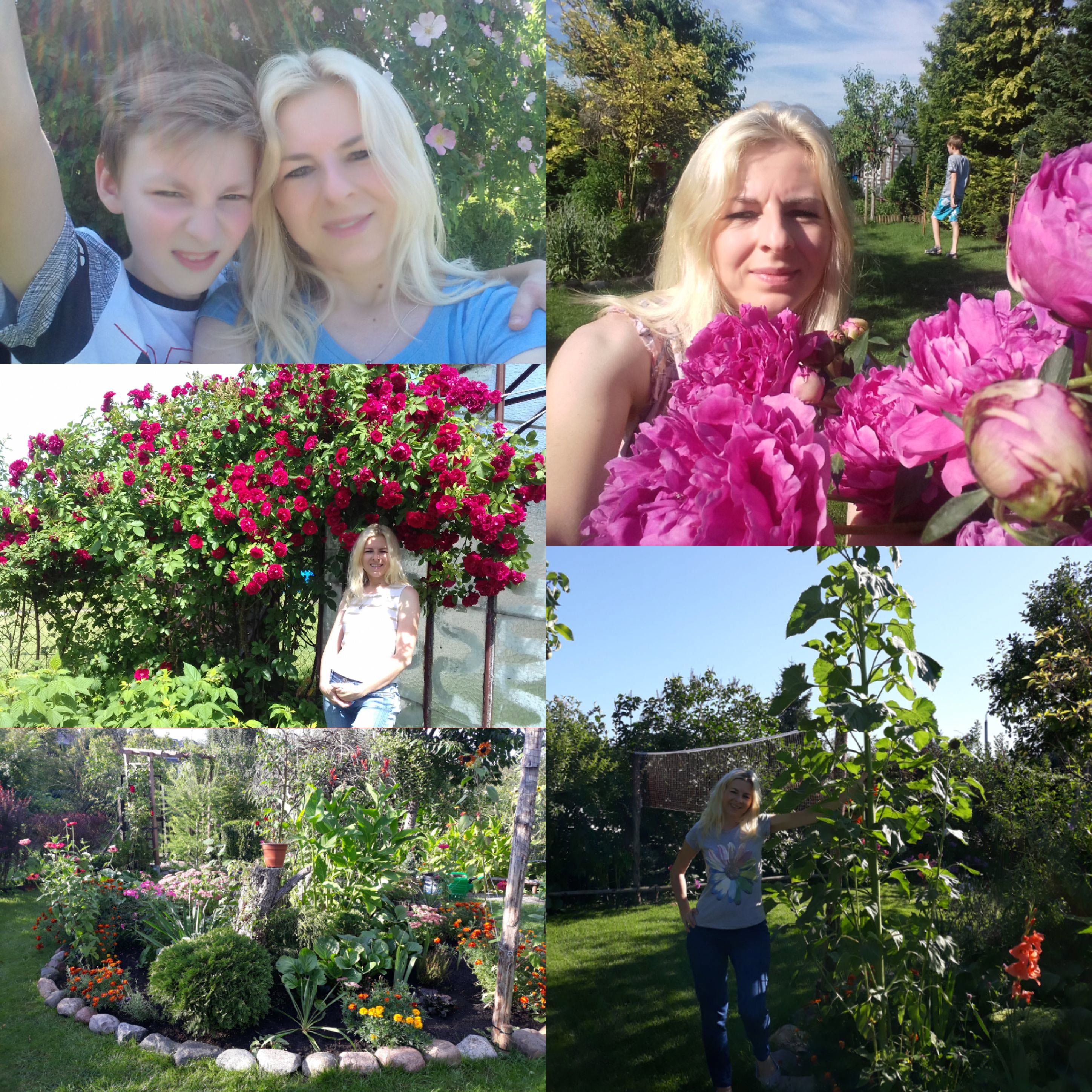 Rodzinnie w ogrodzie .