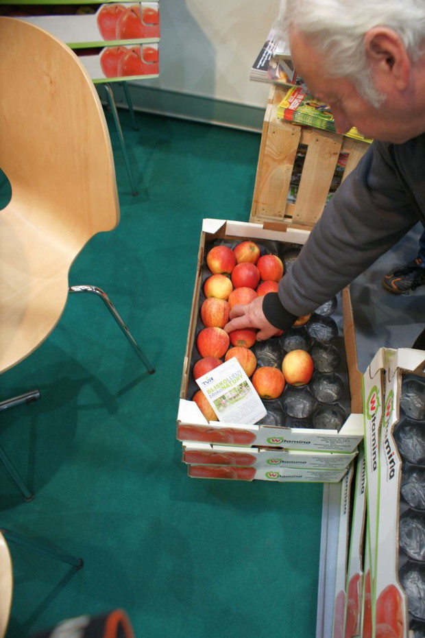 Podczas wykładu, po nim, a także na naszym stoisku można się było poczęstować przepysznymi jabłkami ufundowanymi Telewizję TVR, z którą nasz magazyn "Przepis na Ogród" współtworzy program telewizyjny pod tym samym tytułem.