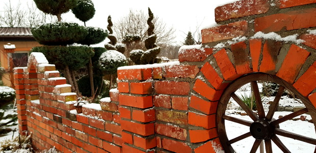 Ogród w zimowych miesiącach