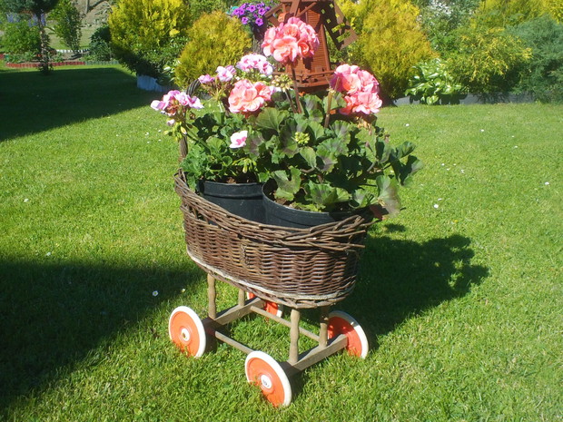 Wózek z kwiatami