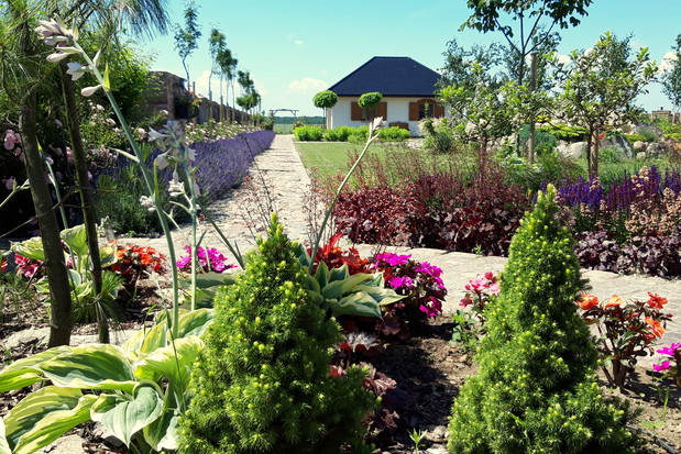 panorama części ogrodu