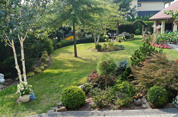 Widok na ogród za domem