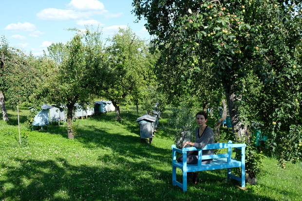 Na niebieskiej ławce