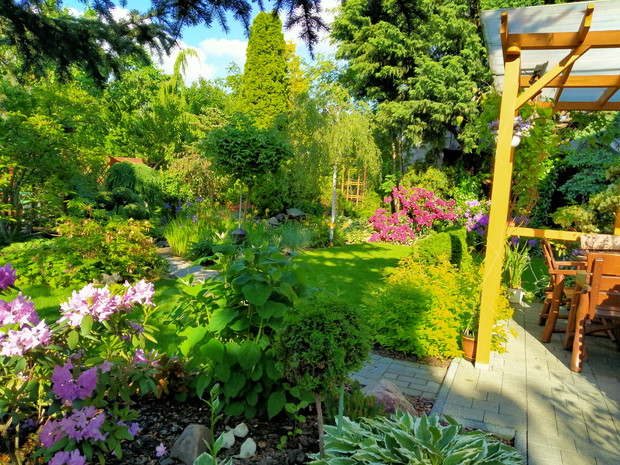 Widok z wejścia do ogrodu