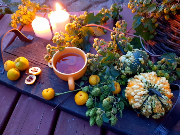 Herbatka w Jesienny wieczór.