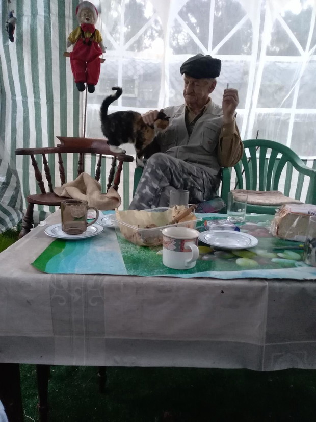 Kotka Psotka łasi się do męża