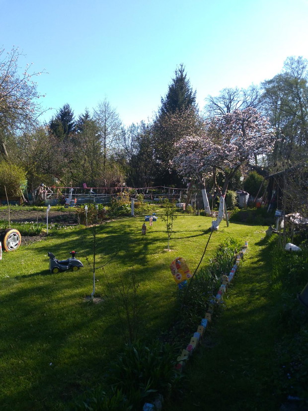 Na działce jest dużo przestrzeni dla dzieci