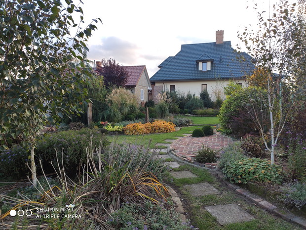 jesień - dom od strony ogrodu