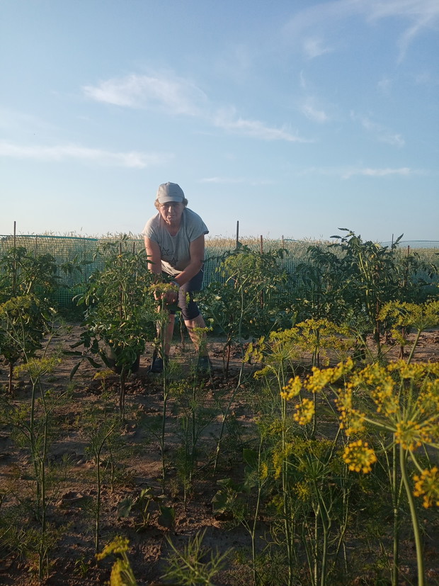 Podczas pracy na warzywniku