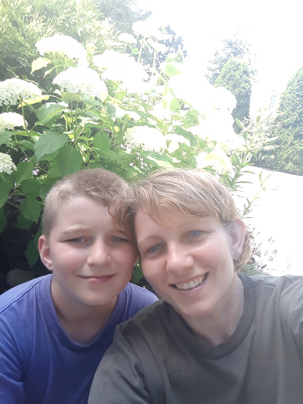 W blasku słońca i mojej hortensji bukietowej.