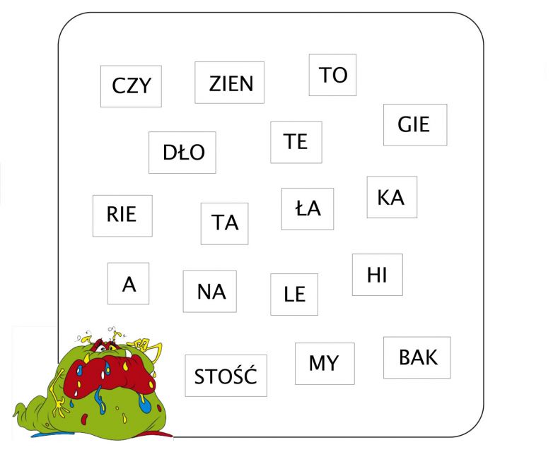 Połącz sylaby - rozsypanka