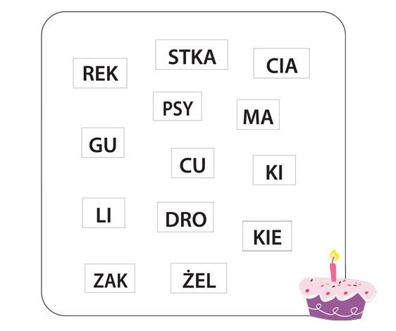 Połącz słowa: rozsypanki - gra dla dzieci
