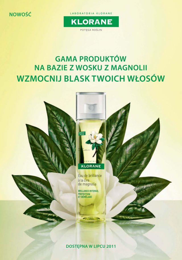 KLORANE Linia na bazie wosku z magnolii wzmacniająca blask włosów
