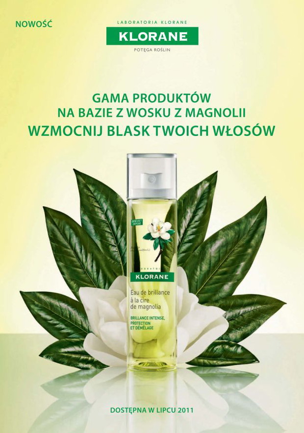 KLORANE Linia na bazie wosku z magnolii wzmacniająca blask włosów