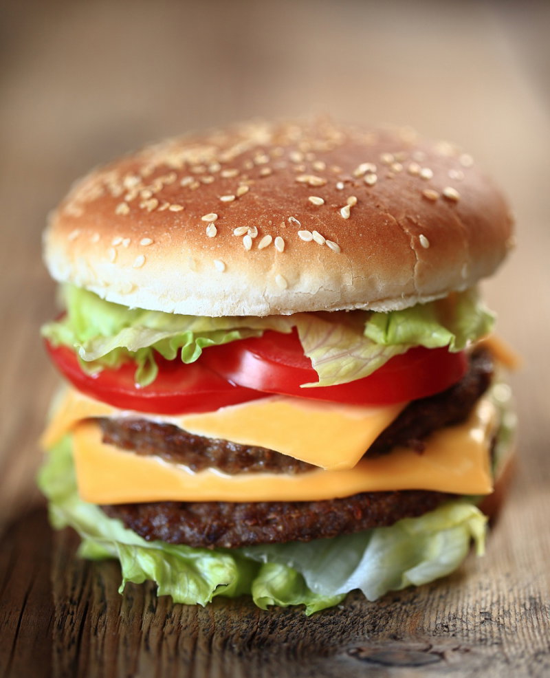 hamburger, cheeseburger, fast food, kanapka, ser