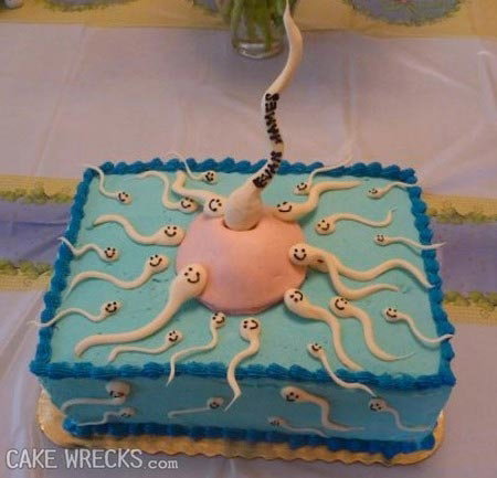Tort na baby shower z plemnikami
