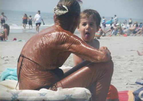 Zabawna plażowiczka