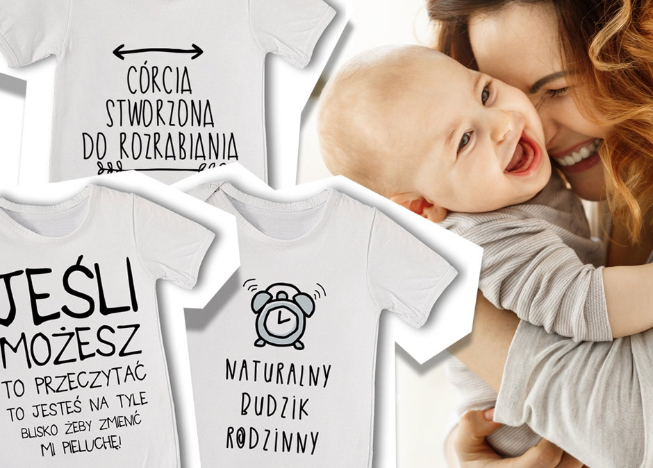 Body dla niemowląt, zabawne napisy