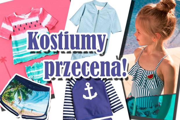 kostiumy kąpielowe i kąpielówki dla dzieci z wyprzedaży 2017