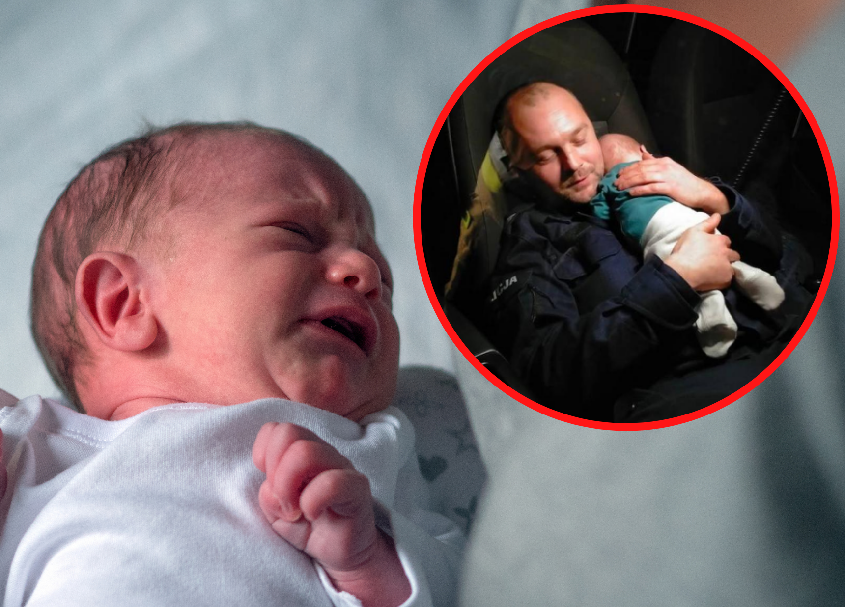 Policjant uratował niemowlę, które się zadławiło