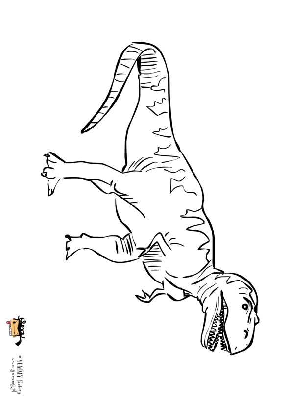 kolorowanka tyranozaur, kolorowanka dla dzieci, kolorowanki do wydruku